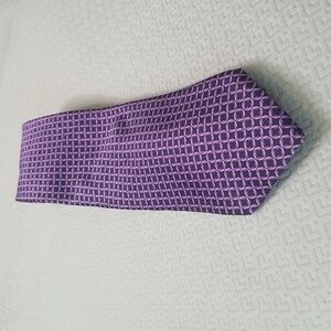 Barneys New York Mens Black/purple Rope Pattern 100% Silk Tie EUC